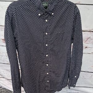Gitman Bros Navy Polka Dot Men's Shirt